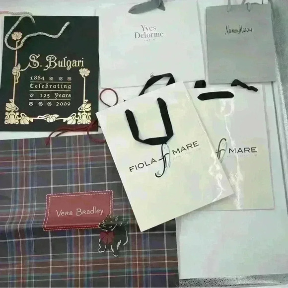**Lot of 6** Shopping Bags‎ Paper Various Designers, Vera Bradley, S. Bulgari - Picture 1 of 8